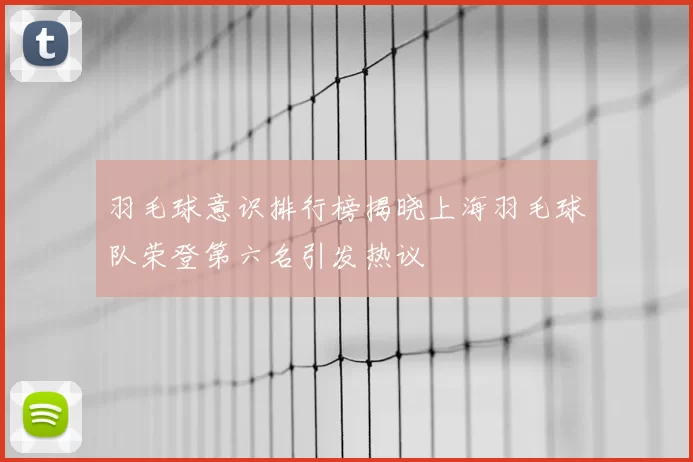 羽毛球意识排行榜揭晓上海羽毛球队荣登第六名引发热议
